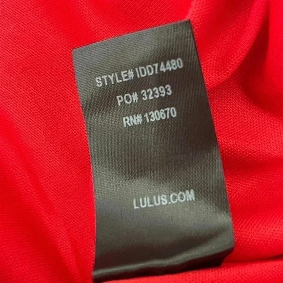 Lulus Red V-Neck Spaghetti Strap Skater Dress | Fit & Flare Party Dress L - Picture 8 of 13